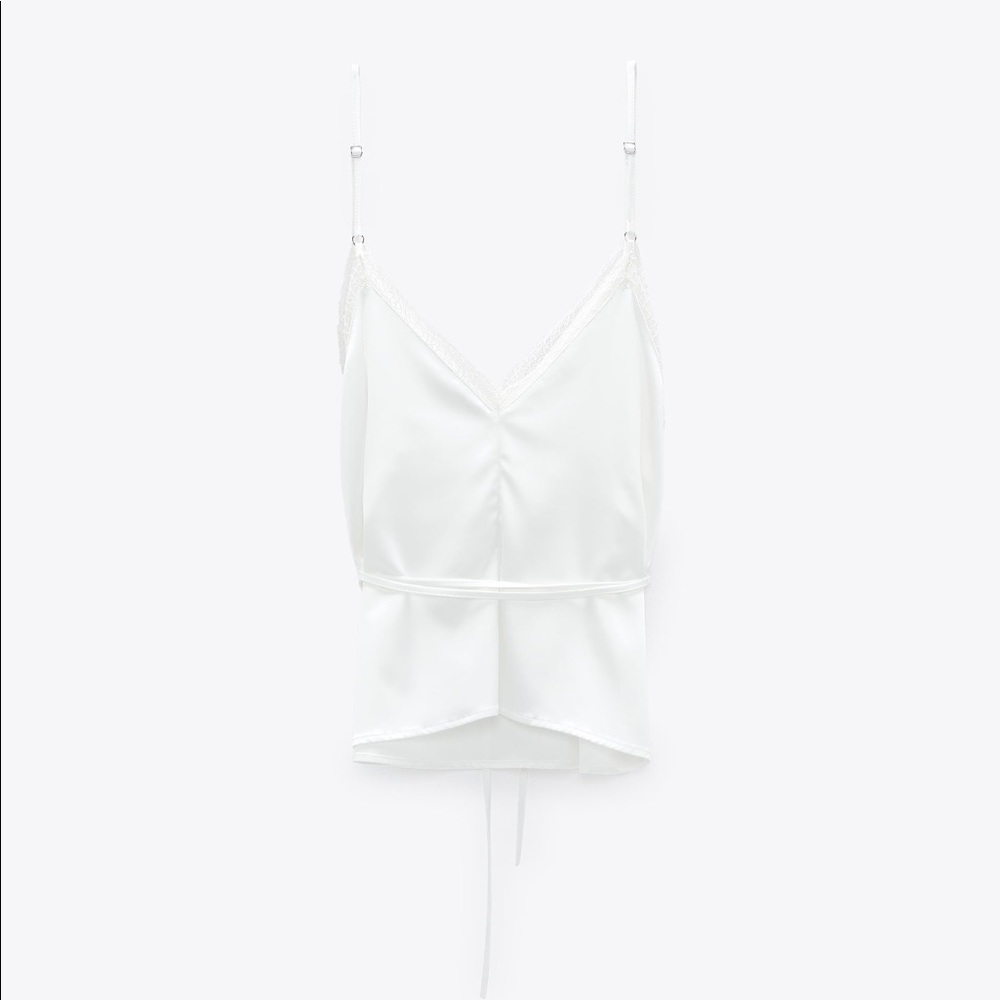NWT ZARA Satin Camisole Ivory Medium